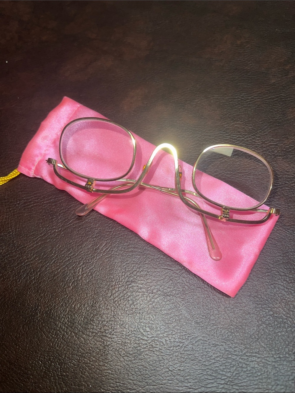 Vintage Goldtone Metal Frame Makeup Application Eyeglasses